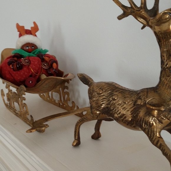 CR FOLK ART One-of-a-Kind Button Reindeer Baby - Picture 7 of 8